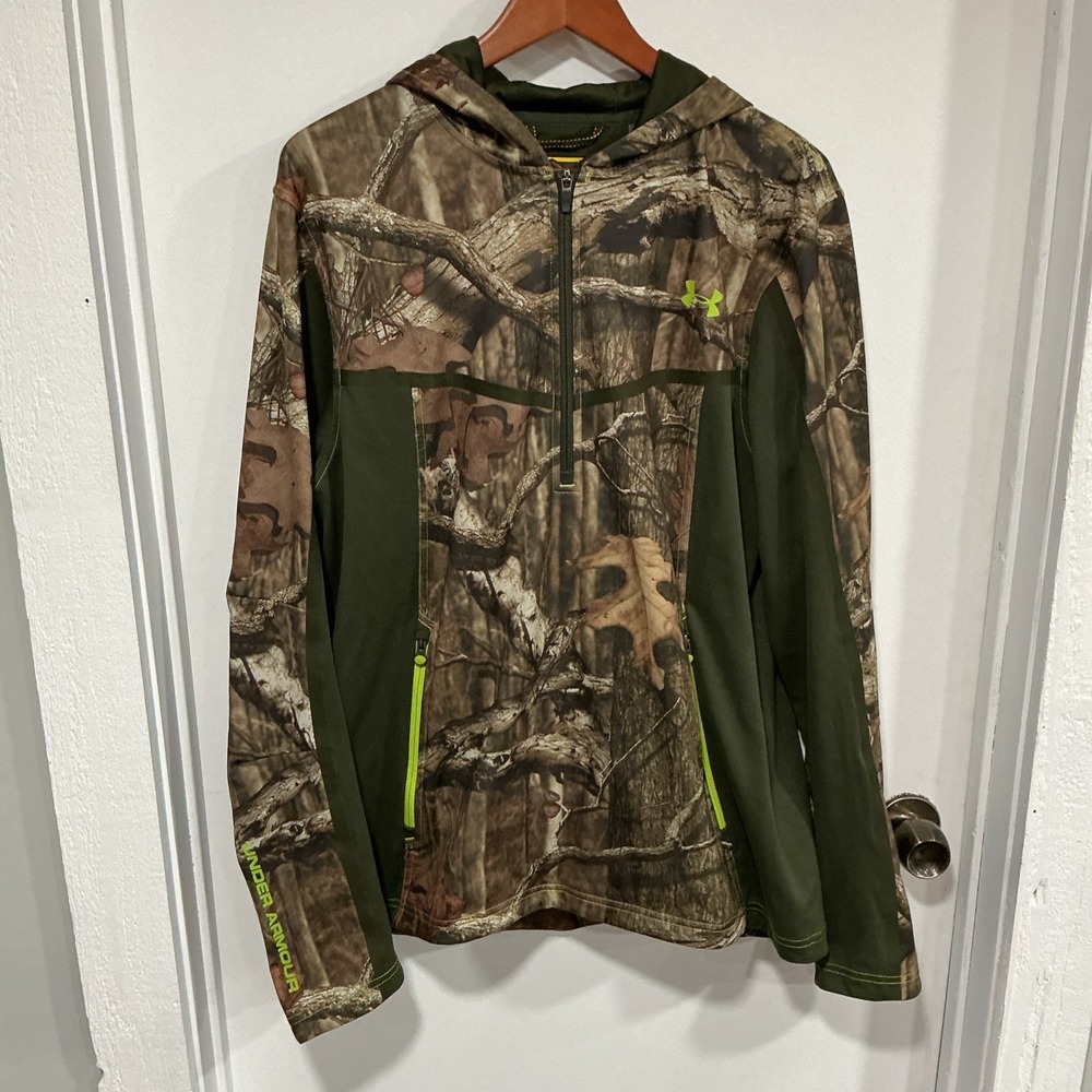 UNDER ARMOUR Speed Freak Storm & Scent Control 1/4 Zip Realtree Camo Jacket, XL